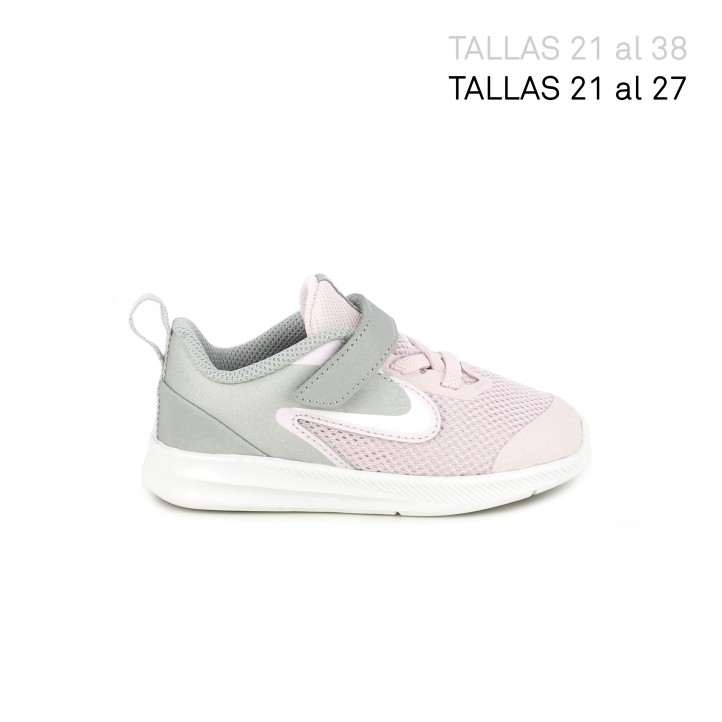 Zapatillas deporte rosa y gris con suela flexible Nike | Querolets